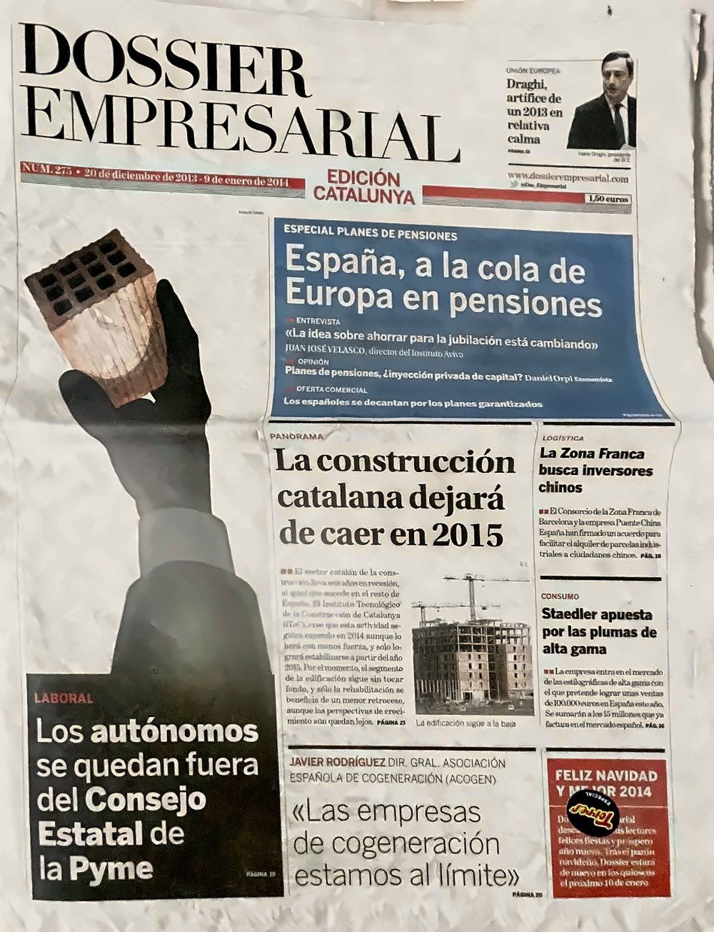 Portada de Dossier Empresarial, Núm. 275 · 20 dic. 2013 – 9 ene. 2014